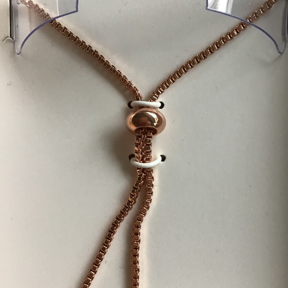 BRILLIANCE 14K GOLD FLASH PLATED CRYSTAL LARIAT BRACELET NWT - Picture 7 of 14